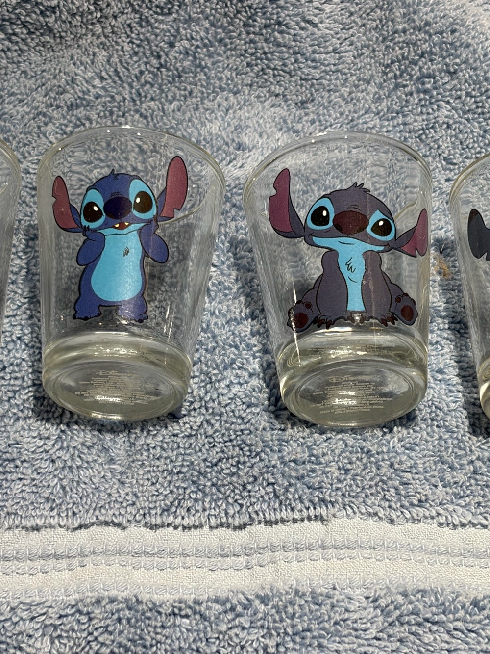Disney Stitch set of 4 glass Shot  glasses